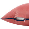 Modway Accentuate 15" x 23" Lumbar Velvet Throw Pillow in Blossom Pink/Navy