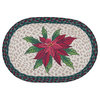 Pm-Poinsettia Oval Placemat, 13"x19"