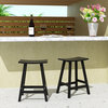 WestinTrends 2PC 24" Outdoor Adirondack Backless Counter Stool Set, Black
