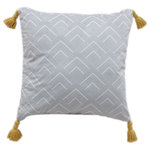 Master Weave - Grey Machine Woven with Tassels Chadwick Throw Pillow, 20" x 20" - Add the finishing touches to your home with our beautiful throw pillows! Made with style and fashion in mind, our pillows look great with all types of home d�cor. Made from the finest material and artisan crafted, you will be sure to shock and awe with this new pillow.