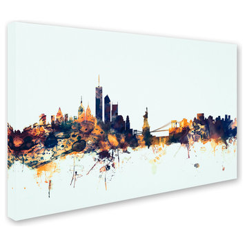 Michael Tompsett 'New York Skyline Blue' Canvas Art, 16x24