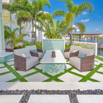 Waterfront Garden Lounge Featuring Modern Patio Seating Retreat