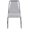 Katana Contemporary Chair With Black Metal, Set of 4, Gray Fabric