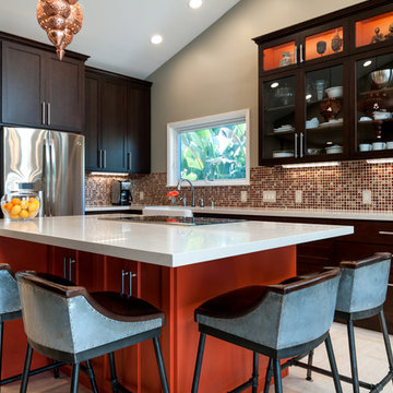 Mountain View Eclectic kitchen, dining and open office space