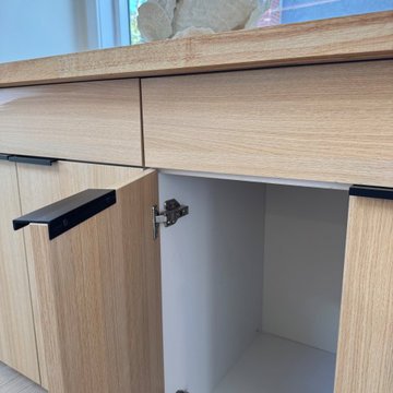 Custom Built-In Storage Cabinet Under Window | Modern Organic Design