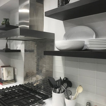 Eden Mosaic Tile Installations - Modern Trapezoid Stainless Steel Tile