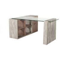 Nova Domus Boston Modern Glass and Concrete Reversible Desk