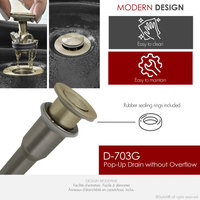 STYLISH Brushed Gold Standard Pop-Up Vessel Sink Drain with Overflow Set of 2