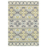 Couristan Inc - Couristan Covington Pegasus Indoor/Outdoor Area Rug, Ivory-Navy-Lime, 8'x11' - Designed with today's  busy households in mind, the Covington Collection showcases versatile floor fashions with impressive performance features that add to their everyday appeal. Because they are made of the finest 100% fiber-enhanced Courtron polypropylene, Covington area rugs are water resistant and can be used in a multitude of spaces, including covered outdoor patios, porches, mudrooms, kitchens, entryways and much, much more. Treated to prevent the growth of mold and mildew, these multi-purpose area rugs are exceptionally easy to clean and are even considered pet-friendly. An ideal decor choice for families with young children, or those who frequently entertain, they will retain their rich splendor and stand the test of time despite wear and tear of heavy foot traffic, humidity conditions and various other elements. Featuring a unique hand-hooked construction, these beautifully detailed area rugs also have the distinctive aesthetic of an artisan-crafted product. A broad range of motifs, from nature-inspired florals to contemporary geometric shapes, provide the ultimate decorating flexibility.