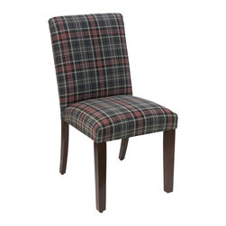 Universal Lighting and Decor - Main Street Neo Plaid Black Fabric Dining Chair - Bar Stools And Counter Stools