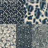 Sea Star Indigo Nature Print Blue Rod Pocket 30" Tailored Tier Curtain Panels