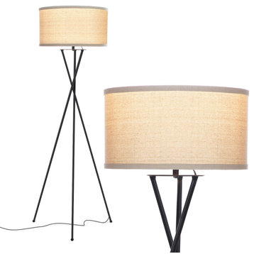 Brightech Jaxon Tripod LED Floor Lamp – Mid Century Modern, Living Room Standing