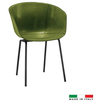 Cicily Dining Chair, Green Polyurethane Shell