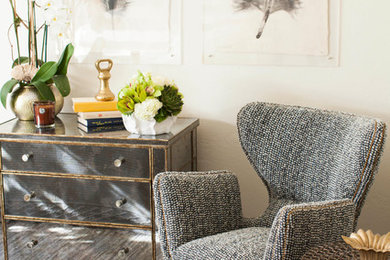 Example of a transitional bedroom design in San Francisco