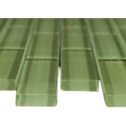 1x3 Green Glossy Subway Glass Mosaic Tiles - Home Accessories & Decor