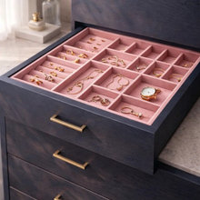 Colourful jewellery trays