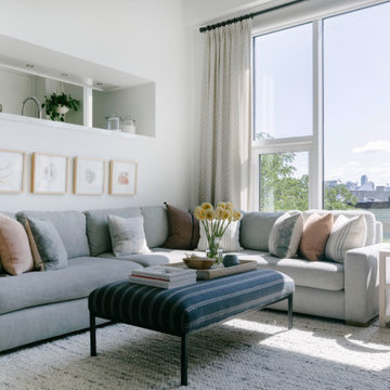 Modern Living Room - L-shaped Sofa Custom Ottoman