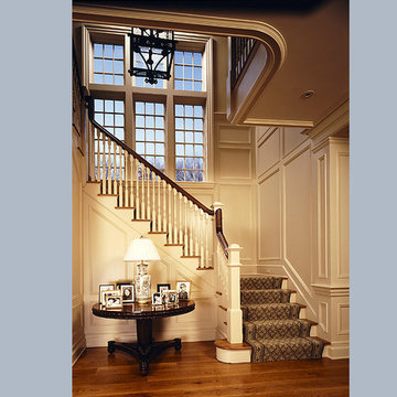 Tudor Style Custom Home, Greenwich, CT: Two Story Interior Staircase