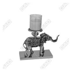 SILVER ELEPHANT CANDLE HOLDER - Candles & Candle Holders
