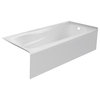 Pro White Acrylic Bathtub, Sculpted Interior and Smooth Skirt 66"x32", RH