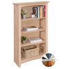 Unfinished Solid Wood Bookcase 24" W x 48" H
