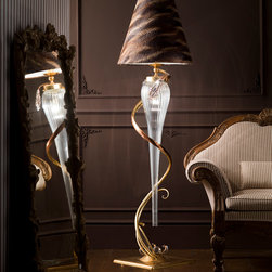 Gold Swarovski Crystal Snake Floor Lamp - Floor Lamps