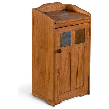 Trash Box, Rustic Oak
