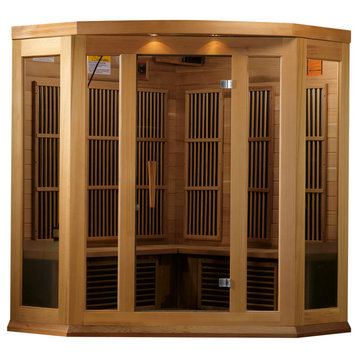 Maxxus 3 Per Low Emf Far Infrared Carbon Corner Canadian Red Cedar Sauna