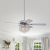 52" Indoor Chrome Reversible Ceiling Fan with Crystal Cascade Light Kit