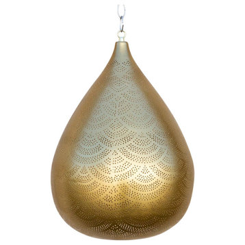 Gold Filigree Lucknow Pear Pendant Lantern