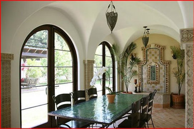Inspiration for a mediterranean dining room remodel in Los Angeles