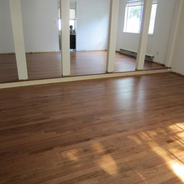 Nesconset - Rift & Quartered Red Oak installed / stained Golden Oak & Amberseal