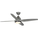Progress - Progress P250009-081-30 Alleron - 56 Inch 4 Blade Ceiling Fan with Light Kit - Incorporate nostalgic character reminiscent of aviAlleron 56 Inch 4 Bl Antique Nickel Grey UL: Suitable for damp locations Energy Star Qualified: n/a ADA Certified: n/a  *Number of Lights: 1-*Wattage:24w LED bulb(s) *Bulb Included:Yes *Bulb Type:LED *Finish Type:Antique Nickel