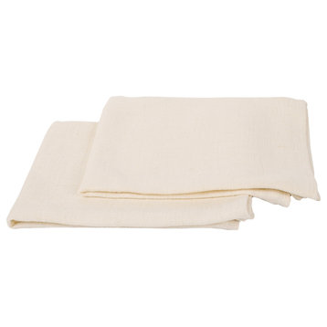 Linen Prewashed Lara Hand Towels, Set of 2, Cream, 42x70cm