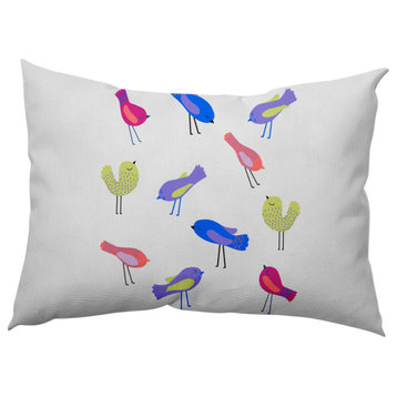 Tweets Decorative Throw Pillow, Purple, 14"x20"