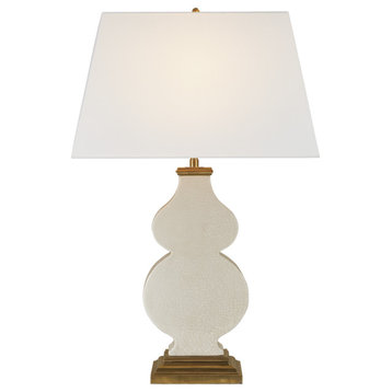 Anita Table Lamp in Tea Stain Porcelain with Linen Shade