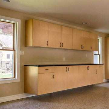 Garage Cabinets with Matching Epoxy Flooring