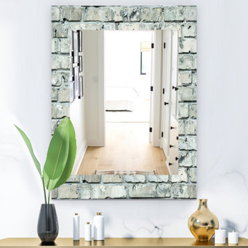 Designart Stone 2 Modern Frameless Wall Mirror, 28x40