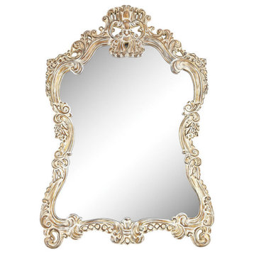 Regence Composite Frame Wall Mirror, Aged Gray, Belgian Cream