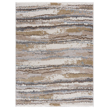 Madison Park Watercolor Stripes Cozy Shag Area Rug, Runner