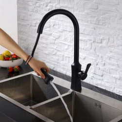 Antique Black Bronze Brass 360&deg; Rotatable Pull Down Kitchen Faucet FB355P - Kitchen Faucets