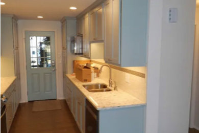 Beach style kitchen photo in Seattle