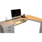 Dropout Cabinet Fixtures LLC - Top Drop Keyboard System - The TopDrop system allows a portion of the desktop to be dropped back out of the way to expose a keyboard tray. The desktop is returned with a simple return motion when the keyboard is not needed. This system includes stainless steel slides, moving top support brackets, and all necessary fasteners. Desktop/keyboard cover and tray are not included.