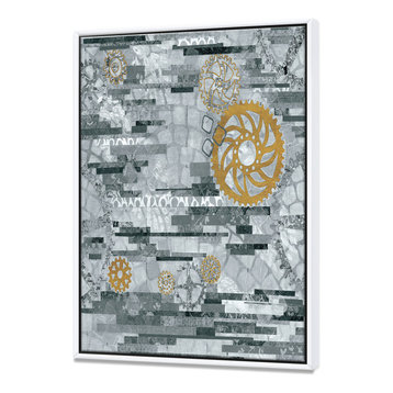 Designart Modern Gold Timetable Ii Glam Print Canvas Art, White, 30x40