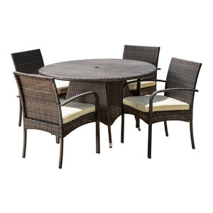 Gdf Studio 5 Piece Covington Outdoor Cast Aluminum Dining Set Gdf Studio 5 Piece Carmela Outdoor Multibrown Wicker Dining Set