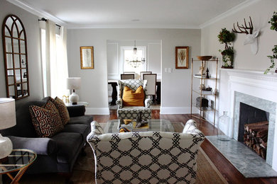 Living room - eclectic living room idea in Charlotte