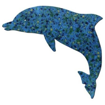 Small Dolphin Ceramic Swimming Pool Mosaic 4", Light Blue