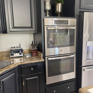 Multiple Room Cabinetry Reface with Partial Build