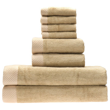 Resort Towel Collection - 8pc Towel Set- Champagne