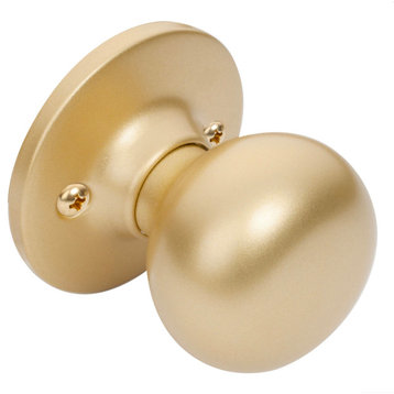 Bedford Series Satin Brass Door Knobs, Dummy (Inactive)